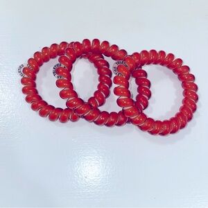 Teleties Burnt Orange Large Spiral Hair Ties Set of 3, Like New